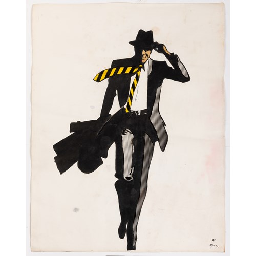 Design for a Poster: A Man in a Suit Walking